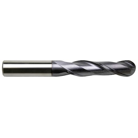 1/4 Diameter X 1/4 Shank 2-Flute Long Length Ball Nose Typhoon Red Series Carbide End Mills